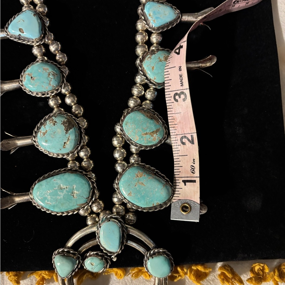 Turquoise and Silver Women's Necklace - Picture 7 of 9
